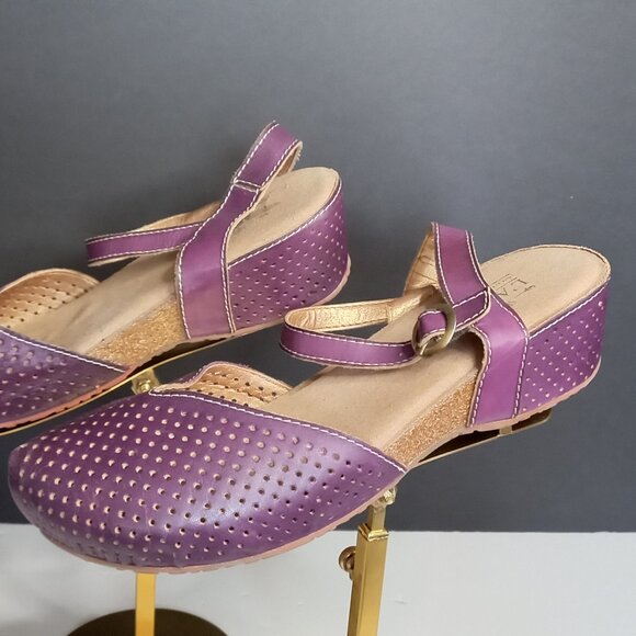 Spring Step L'artiste Lizzie-PR Purple Size 38/7.5 Buckle leather upper sandals - Picture 5 of 8